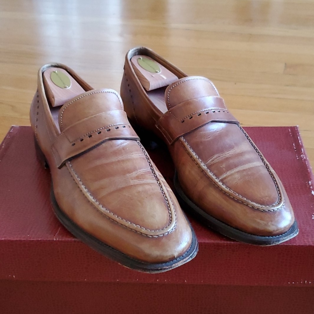 Santoni Dress Loafers Tan